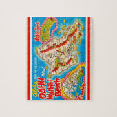Oahu Wikiki Beach Map 8x10 Legpuzzel (Verticaal)