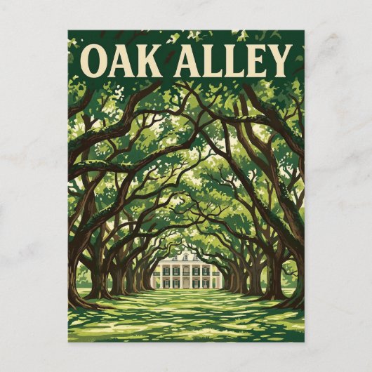 Oak Alley Plantage Briefkaart (Voorkant)