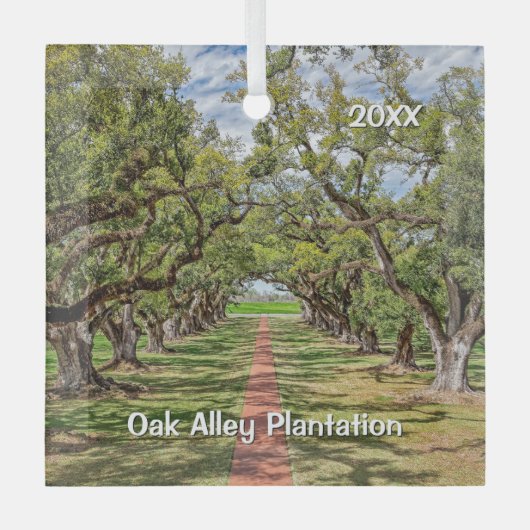 Oak Alley Plantation, Southern Live Oak Trees Glas Ornament (Voorkant)