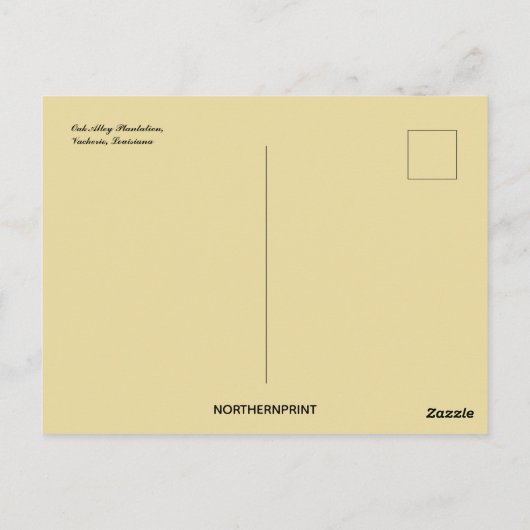 Oak Alley Plantation Vacherie Louisiana Briefkaart (Achterkant)