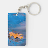 Oak-blad op rots in Rosseau Sleutelhanger (achterkant)