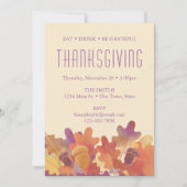 Oak-bladeren en -eikenhouten Thanksgiving in Paars Aankondiging (Voorkant)