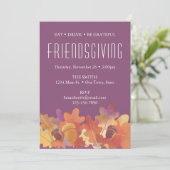 Oak-bladeren en -eikenhouten Thanksgiving in Paars Aankondiging (Staand voorkant)