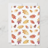 Oak-bladeren en -eikenhouten Thanksgiving in Paars Aankondiging (Achterkant)