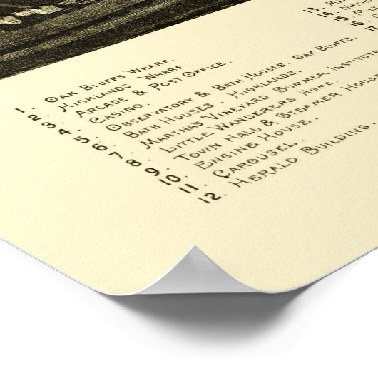 Oak Bluffs, MA Panoramic Map - 1890 Poster (Hoek)