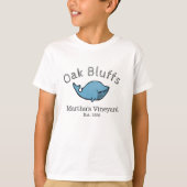 Oak Bluffs, Martha's Vineyard Blue Whale, T-shirt (Voorkant)
