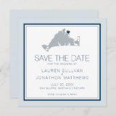 Oak Bluffs Martha's Vineyard Map Save the Date (Voorkant / Achterkant)