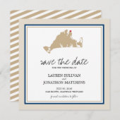 Oak Bluffs Martha's wijntuin | Datum opslaan Save The Date (Voorkant / Achterkant)