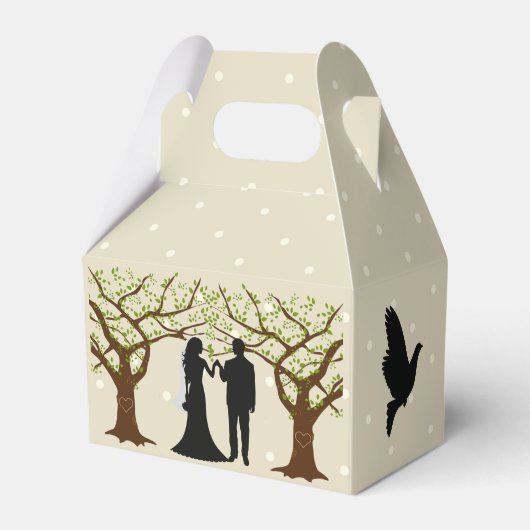 Oak Boom Bride en Groom Favor Cadebox Bedankdoosjes (Voorkant Zijde)