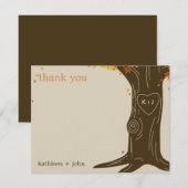 Oak Boom Fall Weddenschap Hartelijk dank Notitiekaartje (Voorkant / Achterkant)