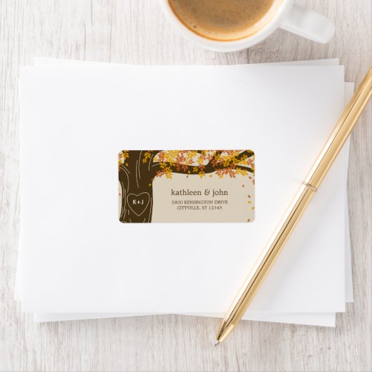 Oak Boom Fall Weddenschappen Adresetiketten Etiket (Insitu)