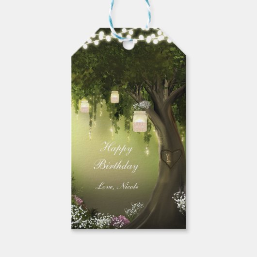 Oak Boom gekanaliseerd Label van tuinbouwpartij Cadeaulabel (Voorkant)