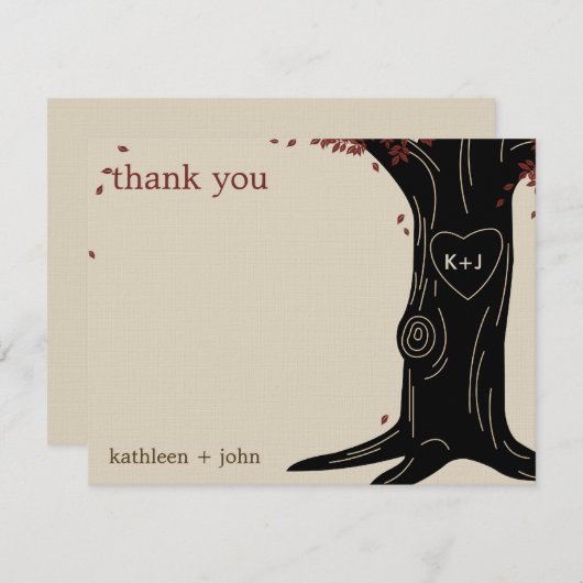 Oak Boom Hartelijk dank Bedankkaart (Voorkant / Achterkant)