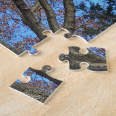 Oak-boom in een blauwe luchtherfst - legpuzzel (Zijkant)