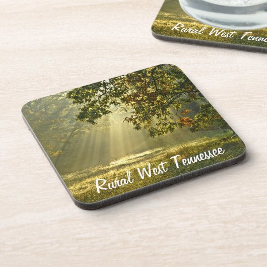 Oak-boom met zondensbloem bier onderzetter (Linkerzijde)