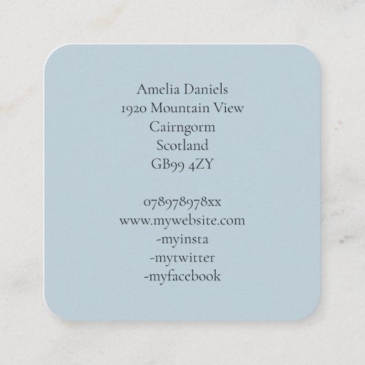 Oak-boom op blauw Visitekaartje van illustratie (Achterkant)