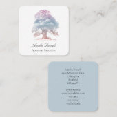 Oak-boom op blauw Visitekaartje van illustratie (Voorkant / Achterkant)