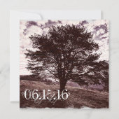 Oak Boom Rustic Country Wedding Invitations Kaart (Achterkant)
