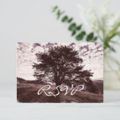 Oak Boom Rustic Country Wedding RSVP-kaarten RSVP Kaartje (Staand voorkant)