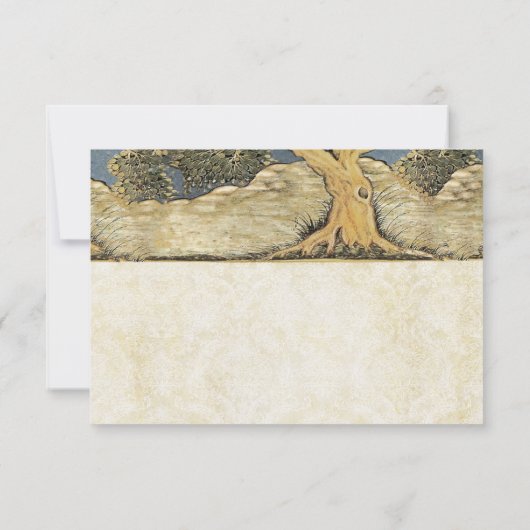 Oak Boom Verstoorde metaalelegantie RSVP Kaartje (Achterkant)