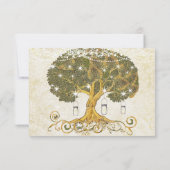 Oak Boom Verstoorde metaalelegantie RSVP Kaartje (Achterkant)