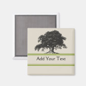 Oak-boomplant in groen magneet (Voorkant / Achterkant)