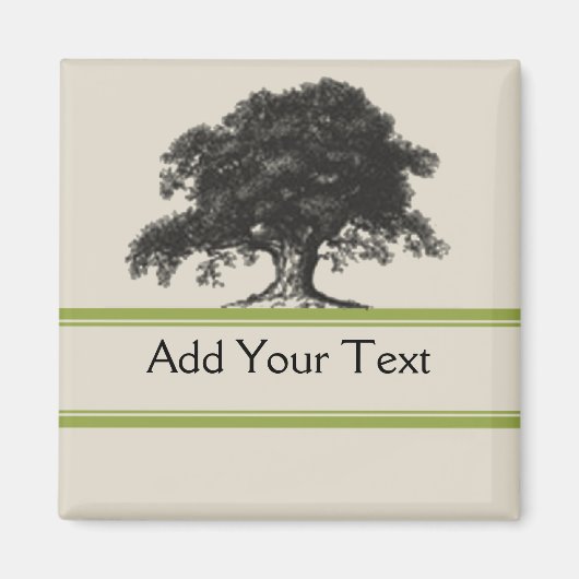 Oak-boomplant in groen magneet (Voorkant)