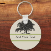Oak-boomplant in groen sleutelhanger (Voorkant)