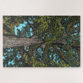 Oak-boompuzzel (kleur/moeilijk) legpuzzel (Horizontaal)