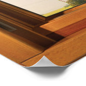 Oak boomvertakkingen Wooden-vensterverlichting Poster (Hoek)