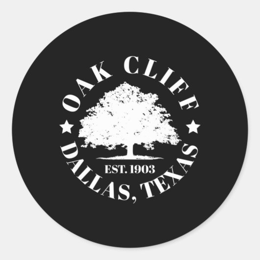 Oak Cliff Dallas Texas Ronde Sticker (Voorkant)