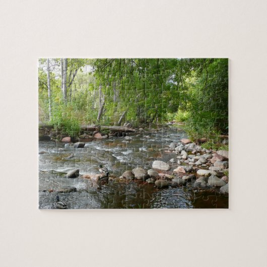 Oak Creek en Mallard Ducks Natuur Fotografie Legpuzzel (Horizontaal)
