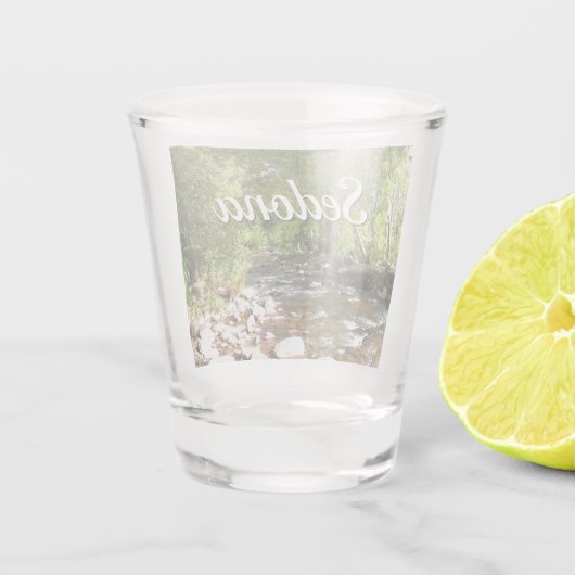 Oak Creek II in Sedona Arizona Natuur Fotografie Shot Glas (Achterkant)