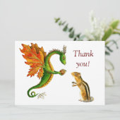 Oak Dragon & chipmunk - Hartelijk dank Bedankkaart (Staand voorkant)