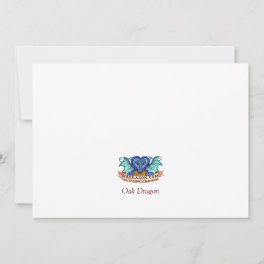 Oak Dragon & chipmunk - Hartelijk dank Bedankkaart (Achterkant)