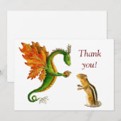 Oak Dragon & chipmunk - Hartelijk dank Bedankkaart (Voorkant / Achterkant)
