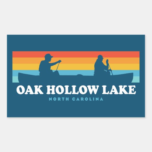 Oak Hollow Lake North Carolina Canoe Rechthoekige Sticker (Voorkant)
