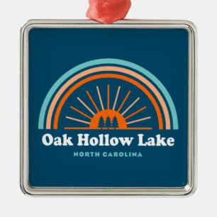 Oak Hollow Lake North Carolina Rainbow Metalen Ornament