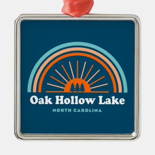 Oak Hollow Lake North Carolina Rainbow Metalen Ornament (Voorkant)