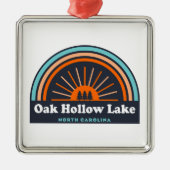 Oak Hollow Lake North Carolina Rainbow Metalen Ornament (Voorkant)