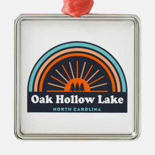 Oak Hollow Lake North Carolina Rainbow Metalen Ornament