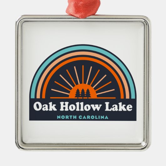 Oak Hollow Lake North Carolina Rainbow Metalen Ornament (Voorkant)