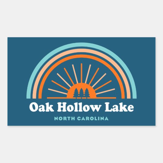 Oak Hollow Lake North Carolina Rainbow Rechthoekige Sticker (Voorkant)