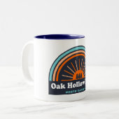 Oak Hollow Lake North Carolina Rainbow Tweekleurige Koffiemok (Voorkant links)