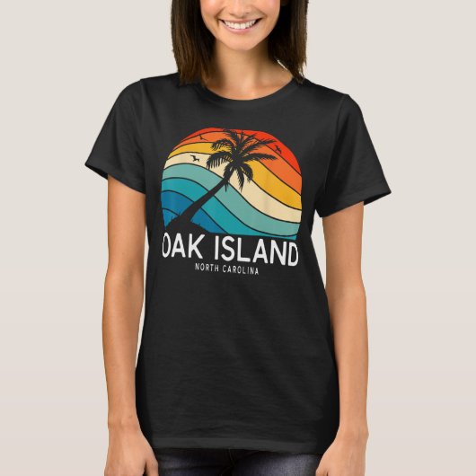 Oak Island Beach North Carolina Beach Palm Tree So T-shirt (Voorkant)