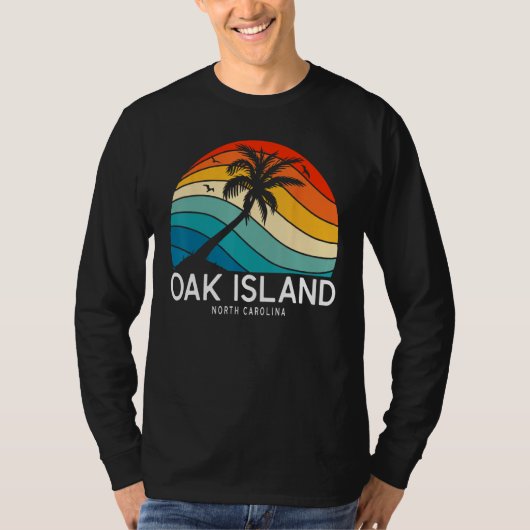 Oak Island Beach North Carolina Beach Palm Tree So T-shirt (Voorkant)