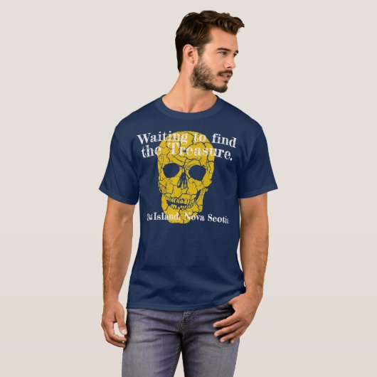 Oak Island Curse Skeleton Funny Wachten op Hunt T-shirt (Voorkant volledig)