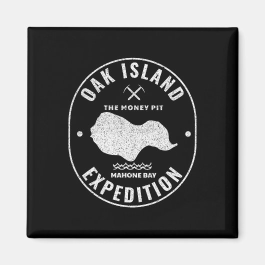 Oak Island Expeditie Treasure Hunt Retro Mysterie Magneet (Voorkant)