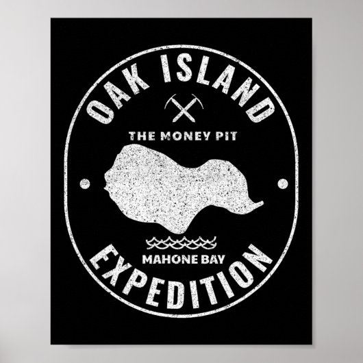 Oak Island Expeditie Treasure Hunt Retro Mysterie Poster (Voorkant)