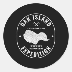 Oak Island Expeditie Treasure Hunt Retro Mysterie Ronde Sticker